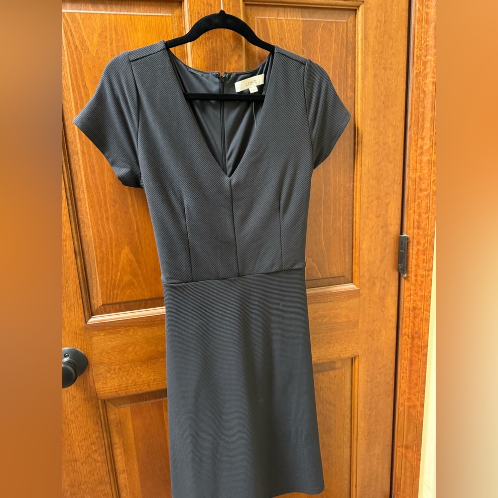 LOFT Black Midi Dress